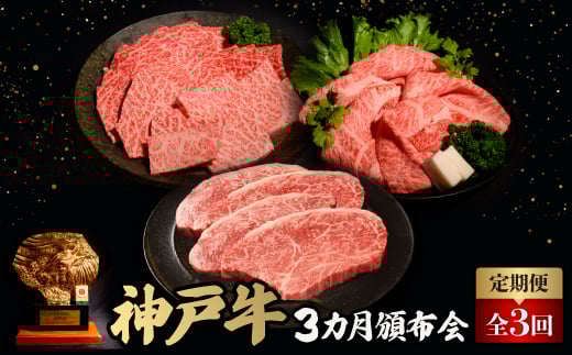 ＜毎月定期便＞神戸牛3ヶ月頒布会全3回【4064679】 2060984 - 兵庫県養父市