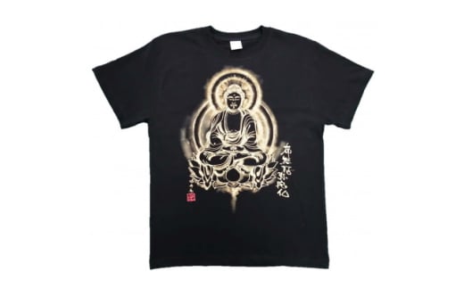 手描きTシャツ 仏画 阿弥陀如来 黒 (半袖 Lサイズ)【1615554】 2081562 - 大阪府和泉市