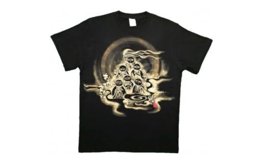 手描きTシャツ 仏画 六地蔵 黒 (半袖 XLサイズ)【1615582】