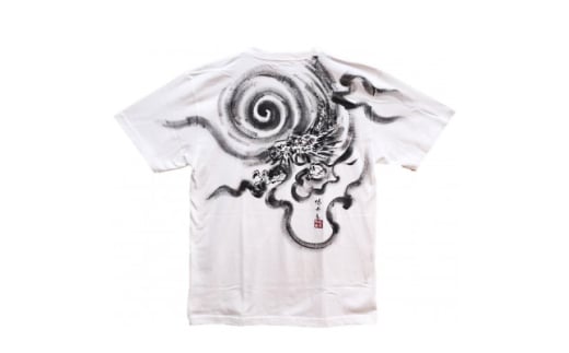 手描きTシャツ 日本画 龍神 白 (半袖 Mサイズ)【1615182】 2081534 - 大阪府和泉市
