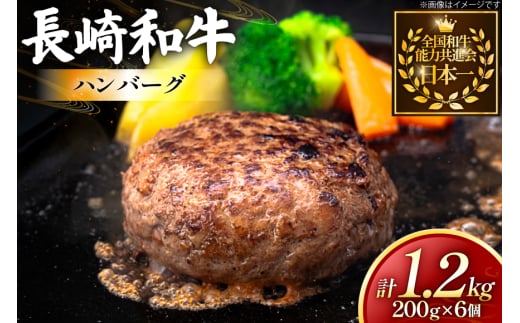 ハンバーグ 長崎和牛 100％ ハンバーグ (200g×6個) [黒牛 長崎県 東彼杵町 hs42bag750077] 牛肉100% 肉 お肉 おかず 2085944 - 長崎県東彼杵町