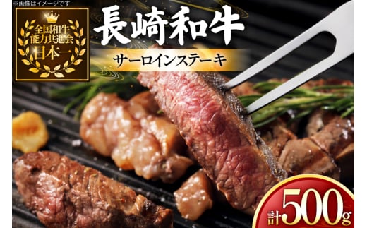 牛肉 長崎和牛 サーロイン ステーキ 250g 2枚 500g [黒牛 長崎県 東彼杵町 hs42bag750029] 霜降り 赤身肉 ステーキ サーロイン 2085925 - 長崎県東彼杵町