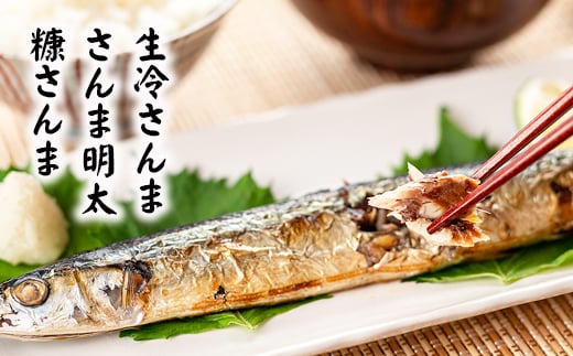B-32050 【北海道根室産】さんま明太2尾×5P・糠さんま3尾×5P・冷凍生さんま4尾×5P　 2081662 - 北海道根室市