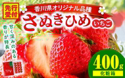 [年内発送]三木町地域いちご部会『さぬきひめ』 400g(化粧箱入)| スイーツ いちご ストロベリー イチゴ さぬき姫 さぬきひめ 苺 甘い 冷蔵 フルーツ 旬 果物 香川県 デザート 青果物 贈答 プレゼント 化粧箱 贈り物 おすすめ |_mk006-017