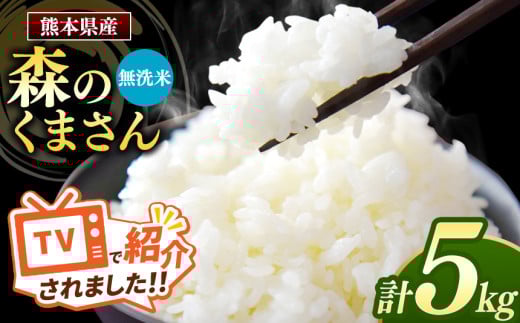 [新米予約 令和7年産] 熊本県産 森のくまさん 無洗米 5kg | 小分け 5kg × 1袋 熊本県産 こめ 米 無洗米 ごはん 銘柄米 ブランド米 単一米 人気 日本遺産 菊池川流域 こめ作り ごはん ふるさと納税 返礼品