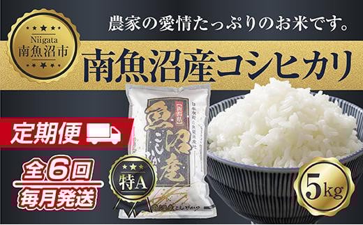 【令和7年産新米】【定期便】新潟県 南魚沼産 コシヒカリ お米 5kg×計6回 精米済み 半年 毎月発送 （お米の美味しい炊き方ガイド付き）【2025年10月中旬より順次発送予定】 449100 - 新潟県南魚沼市
