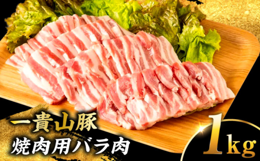 【冷凍】一貴山豚 焼肉用バラ肉 計1kg(250g×4p) 糸島市 / いきさん牧場 豚肉 冷凍 [AGB035] 2009919 - 福岡県糸島市