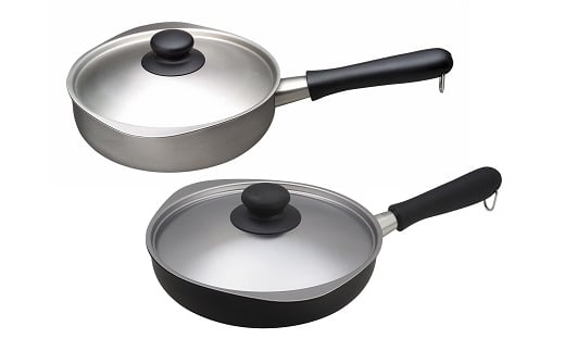 ステンレス製片手鍋22cm & マグマプレート加工フライパン22cm 蓋無し FC025124 2086256 - 新潟県燕市