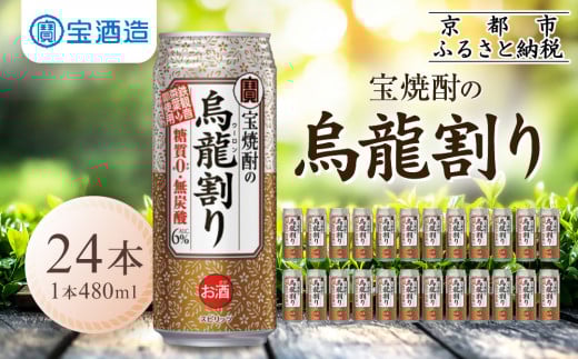 【宝酒造】宝焼酎の烏龍割り（480ml×24本）［タカラ 京都 お酒 チューハイ 缶チューハイ 酎ハイ サワー お茶 ウーロン 人気 おすすめ 定番 おいしい ギフト プレゼント 贈答 ご自宅用 お取り寄せ ふるさと納税 ］ 1480641 - 京都府京都市