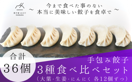 Sパック手包み餃子3種セット　合計36個