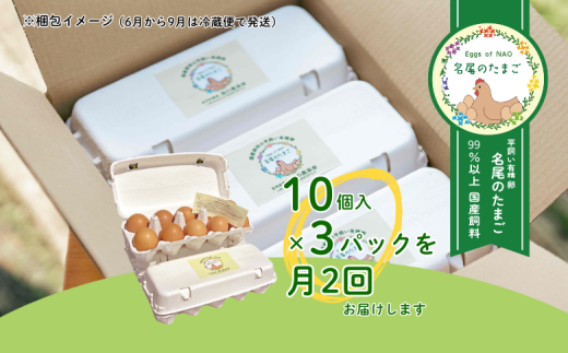 【定期便24回】国産飼料の平飼い有精卵「名尾のたまご」30個入：C291-002