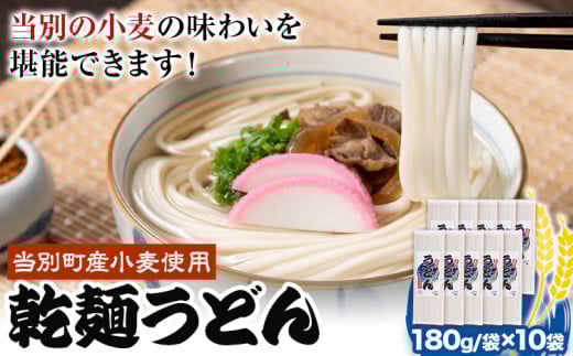 [0.8-240] 　当別町産小麦を使った 乾麵うどん 10袋 うどん 乾麺 JA北石狩農協協同組合 北海道 当別町 1204669 - 北海道当別町