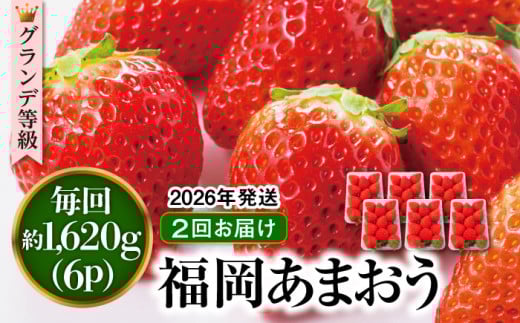 【先行予約】【全2回定期便】【 数量限定 】 あまおう いちご 1,620g ( 約 270g × 6パック )【2026年3月初旬より順次発送】 糸島市 / 株式会社HSP-テクノ グランデ 等級 福岡県産 [AZL006] 1092664 - 福岡県糸島市
