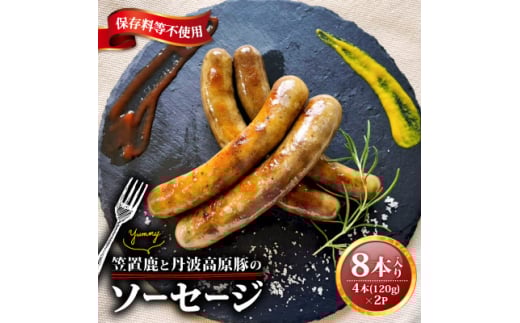 笠置鹿と丹波高原豚のソーセージ 4本×2P【1587346】 2084403 - 京都府笠置町