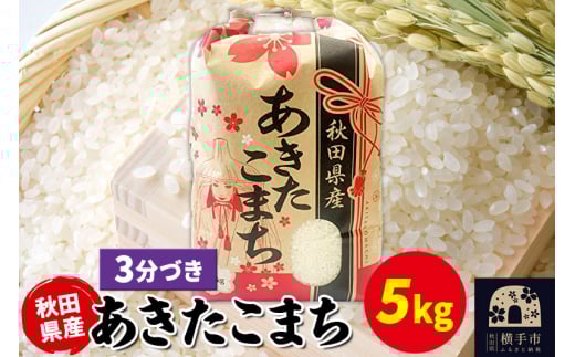 あきたこまち 5kg×1袋【3分づき】令和6年産 秋田県産 こまちライン 1920245 - 秋田県横手市