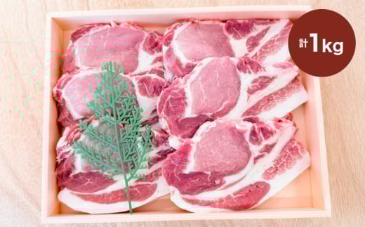 2886 鹿児島産茶美豚ロースとんかつ木箱 1000g KN010-011 2005996 - 鹿児島県鹿屋市