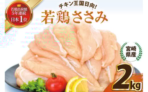 宮崎県産若鶏ささみ2kg [エム・ティ・シー 宮崎県 日向市 452060671] 鶏肉 セット 冷凍 個包装 小分け 国産 国内産 ささみ 宮崎 若鶏