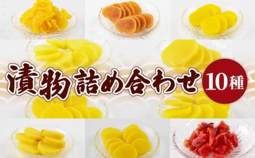 ＜漬物詰め合わせ 10種セット＞翌月末迄に順次出荷【 漬け物 詰め合わせ 食べ比べ セット 加工品 国産 沢庵 たくあん 大根 しそ味 ごはん ご飯のお供 お茶漬け 付け合わせ 】 1599009 - 宮崎県国富町