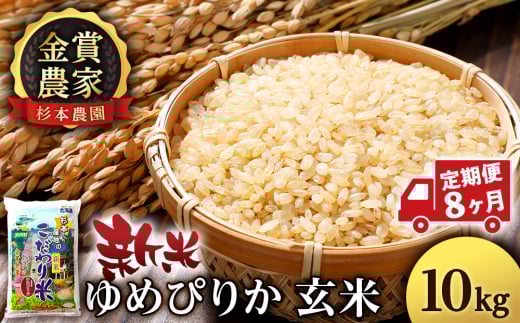 【新米予約】【定期便8回】ゆめぴりか玄米10kg≪杉本農園≫ 2092194 - 北海道知内町