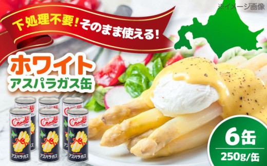 ホワイトアスパラガス 6缶 アスパラ アスパラガス ホワイトアスパラ 缶詰 缶 サラダ 北海道 常温 常温配送