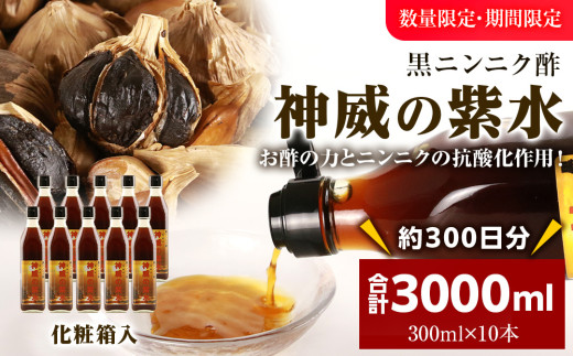黒ニンニク酢（神威の紫水）3000ml（300ml×10本）