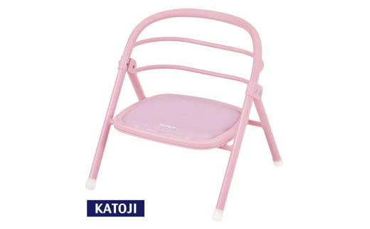 15-61_折りたたみパイプイス（ピンク）｜カトージ KATOJI ブランド 子育て 子ども 子供 椅子 コンパクト かわいい 豆イス 豆椅子 まめ椅子 小さい ピンク 桃 折りたたみ 折り畳み