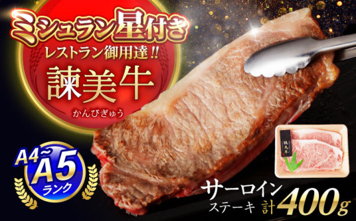 【特Aのブランド米で育てた】諫美牛 サーロインステーキ 400g(200g×2) / 牛肉 ぎゅうにく 和牛 肉 焼肉 国産 さーろいんすてーき サーロイン さーろいん ステーキ すてーき / 諫早市 / 株式会社土井農場 [AHAD100] 2077722 - 長崎県諫早市