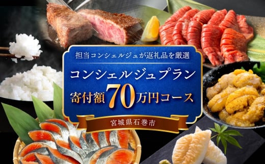 石巻 コンシェルジュプラン 70万円コース おまかせ 返礼品 厳選 人気 魚介 肉 野菜 フルーツ スイーツ 宮城県 石巻市