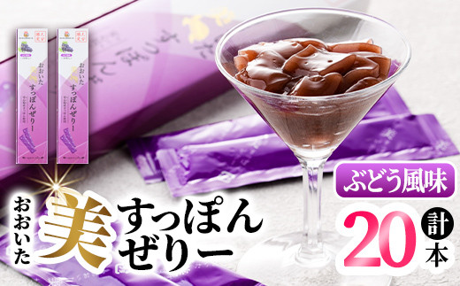 おおいた 美・すっぽんぜりー ぶどう風味(計20本・10本×2箱)小分け 葡萄 ゼリー スッポン 常温 保存[115300400][アンフィニプロジェクト]