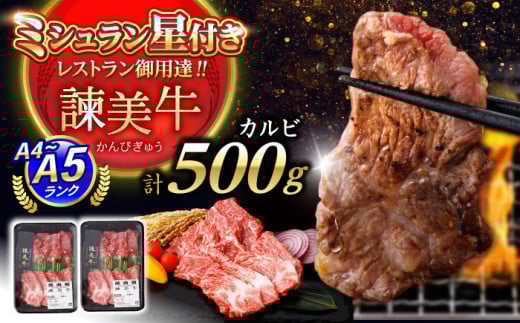 【特Aのブランド米で育てた】諫美牛 カルビ 500g(250g×2) / 牛肉 ぎゅうにく 和牛 牛 肉 国産 かるび 焼肉 やきにく / 諫早市 / 株式会社土井農場 [AHAD091] 1536671 - 長崎県諫早市
