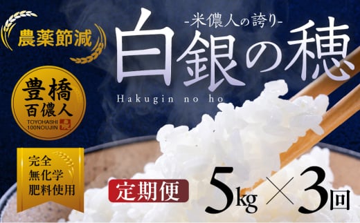 【定期便】米儂人の誇り 白銀の穂 5kg×3回 お米 おこめ 米 コメ kome 令和7年 2058163 - 愛知県豊橋市