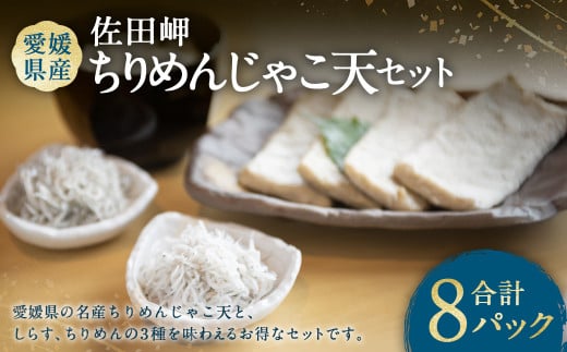 佐田岬ちりめんじゃこ天セット (3種 計8パック) 釜あげしらす ちりめん ちりめんじゃこ天 しらす シラス 魚 魚介類 魚介 海鮮 セット 愛媛県 冷凍[えひめの町(超)推し!(伊方町)](844)