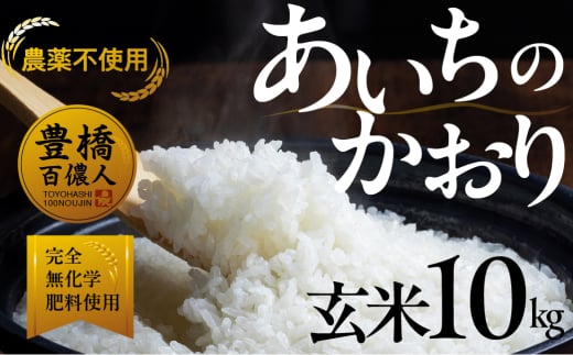 【農薬不使用米】あいちのかおり 玄米 10kg お米 おこめ こめ コメ 米 kome 農薬不使用 令和6年 2055936 - 愛知県豊橋市