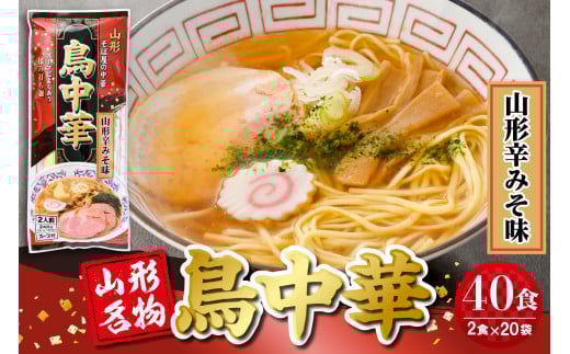  鳥中華山形辛みそ味 20袋 (40食分) みうら食品提供 山形県 東根市　hi046-020