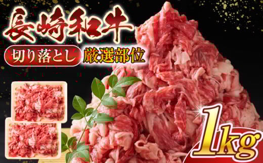 【A4～A5】長崎和牛切り落とし　1kg(500g×2p）【株式会社 MEAT PLUS】 [QBS006] 牛肉 切り落とし きりおとし 牛肉 切り落とし しゃぶしゃぶ すき焼き 長崎和牛 牛肉 きりおとし 1413853 - 長崎県佐々町
