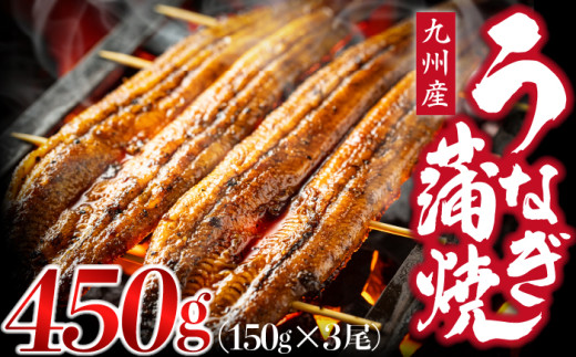 うなぎ蒲焼 国産 150g × 3尾 (有頭) 蒲焼き ウナギ 鰻 鹿児島県産 人気 オススメ 宮若市 M686