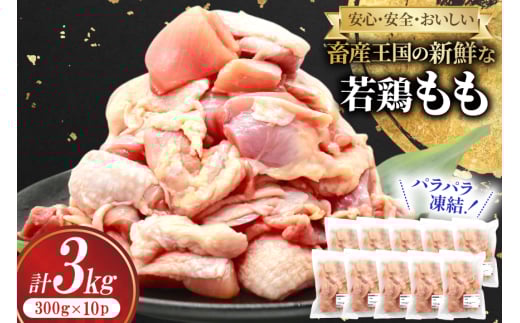 鶏肉 もも 宮崎県産 若鶏 もも カット パラパラ凍結 300g 10p 計3kg [南九フーズ 宮崎県 日向市 452061284] 小分け とり肉 鳥肉 鶏もも 鶏もも肉 鶏 冷凍 真空包装 モモ 鶏モモ 鶏モモ肉 宮崎 セット パラパラ