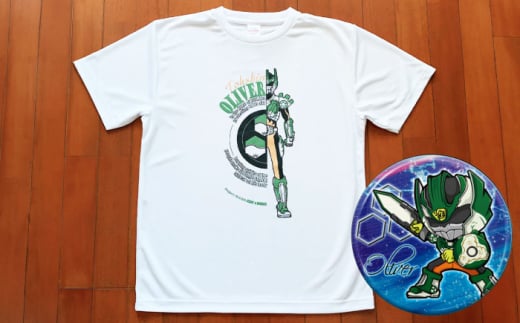 陶神オリバーTシャツ(Sサイズ)+缶バッジセット / Ｔシャツ ティーシャツ 陶神オリバー 缶バッジ ヒーロー ご当地 キャラクター / 瀬戸市 / IZZAO's WORKS [BBAO004] 735277 - 愛知県瀬戸市