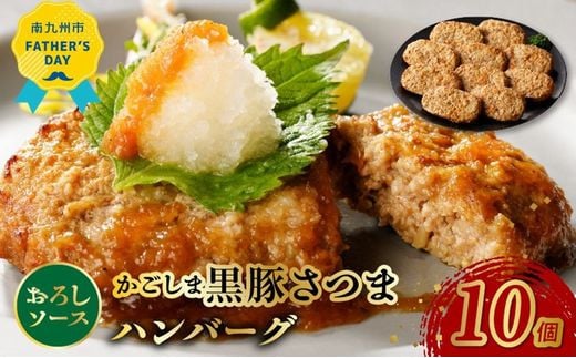 052-25-1 【父の日に】かごしま黒豚ハンバーグおろしソース10個