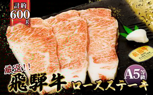 店主こだわり雌牛 飛騨牛A5等級　ロースステーキ　計約600g [No.068] ／ 牛肉 ブランド牛 メス牛 冷凍 岐阜県 特産 727559 - 岐阜県山県市