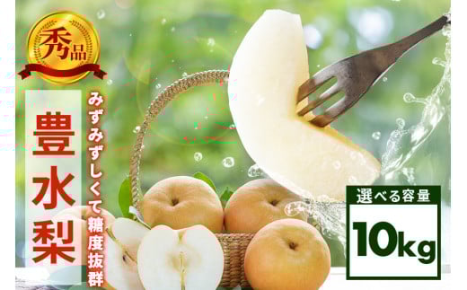 【先行販売/9月上旬から発送】 豊水 梨 秀 10kg 16～28個入 (アカツファーム)  ナシ なし 豊水梨 ギフト 贈答用 秀品 産地 茨城  笠間  完熟 甘い 秋 旬 果物 フルーツ 果汁 新鮮 デザート くだもの ジューシー 秋の味覚 旬の果物 産地直送 茨城県 笠間市 892006 - 茨城県笠間市