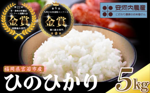 【先行予約】【10月下旬より順次発送】ヒノヒカリ 5㎏〈安河内農産〉新米 宮若うまい米 M790 2083428 - 福岡県宮若市
