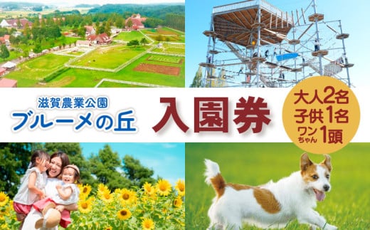 滋賀農業公園 ブルーメの丘 大人2名（1名×2枚）・子供1名・ワンちゃん1頭 入園券 [ アトラクション 動物 ふれあい ファミリー 家族 旅行 犬 ペット ] 1276429 - 滋賀県日野町