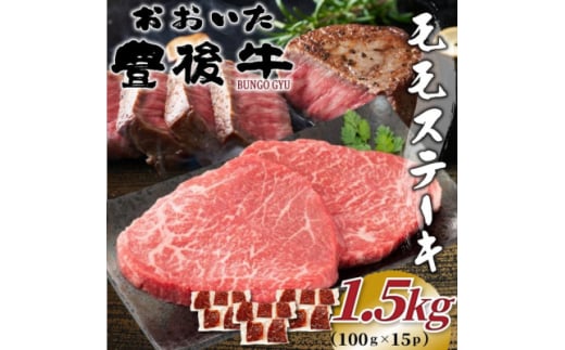 おおいた豊後牛モモステーキ 約1.5kg(100g×15P)(日出町)【1571743】 2097880 - 大分県日出町