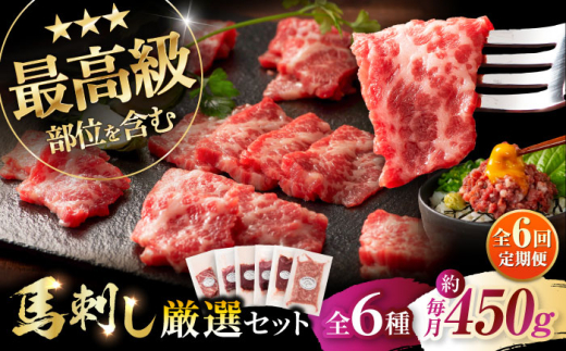 【全6回定期便】「熊本特産」馬刺し専門店厳選の6種セット 3893 / 特産 熊本県 菊陽町 ばさし 馬刺 専用 たれ ランプ トロ 新鮮 祝い ご褒美 脂 旨【株式会社フジチク】 [BHAD073]