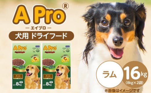 A Pro 犬用 ドライフード（ラム）8kg×2袋_A Pro 犬用 ドライフード 8kg × 2袋 ラム オールステージ用 総合栄養食 愛犬 健康維持 サポート 免疫力 保つ 小粒タイプ 犬 小型犬 シニア犬 食べやすい ドッグフード 福岡県 久留米市_Pf038-03