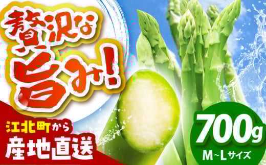 【3~8月発送】 アスパラ 700g（M〜Lサイズ）　【えぐちファーム】 [HDE001] 2031079 - 佐賀県江北町