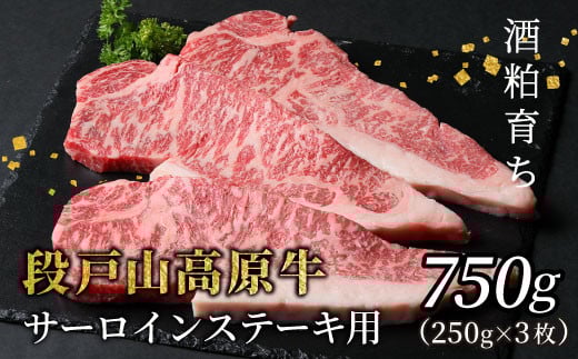  酒粕育ち 幻の牛 段戸山高原牛 サーロイン ステーキ用 3枚 (250g×3) 750g 国産牛 牛肉 ステーキ 国産 牛 ブランド牛 ステーキ バーベキュー BBQ 焼肉 極上 特選 お祝い 贈答 蓬莱泉 -075