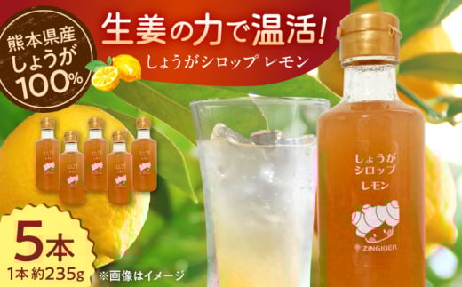 しょうがシロップ レモン 約235g×5本 セット【ジンジベル】 [AYAD009]