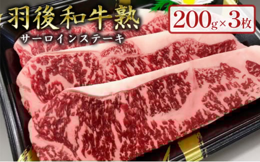 「羽後和牛」の生みの親 「羽後和牛 熟」サーロインステーキ200g×3枚 276096 - 秋田県羽後町
